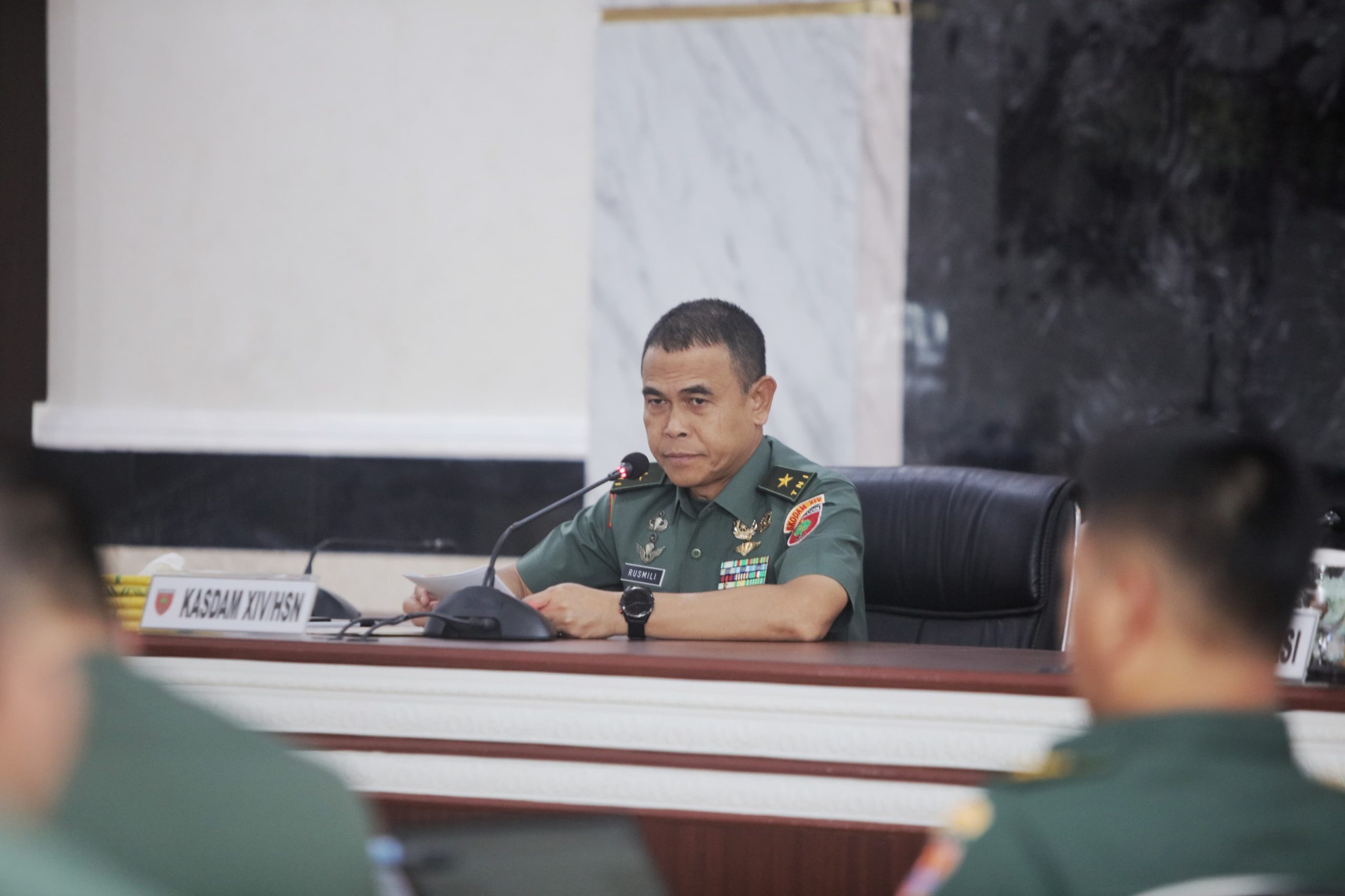 Kasdam XIV/Hsn Pimpin Entry Meeting Verifikasi Sertijab Pangdam XIV/Hsn
