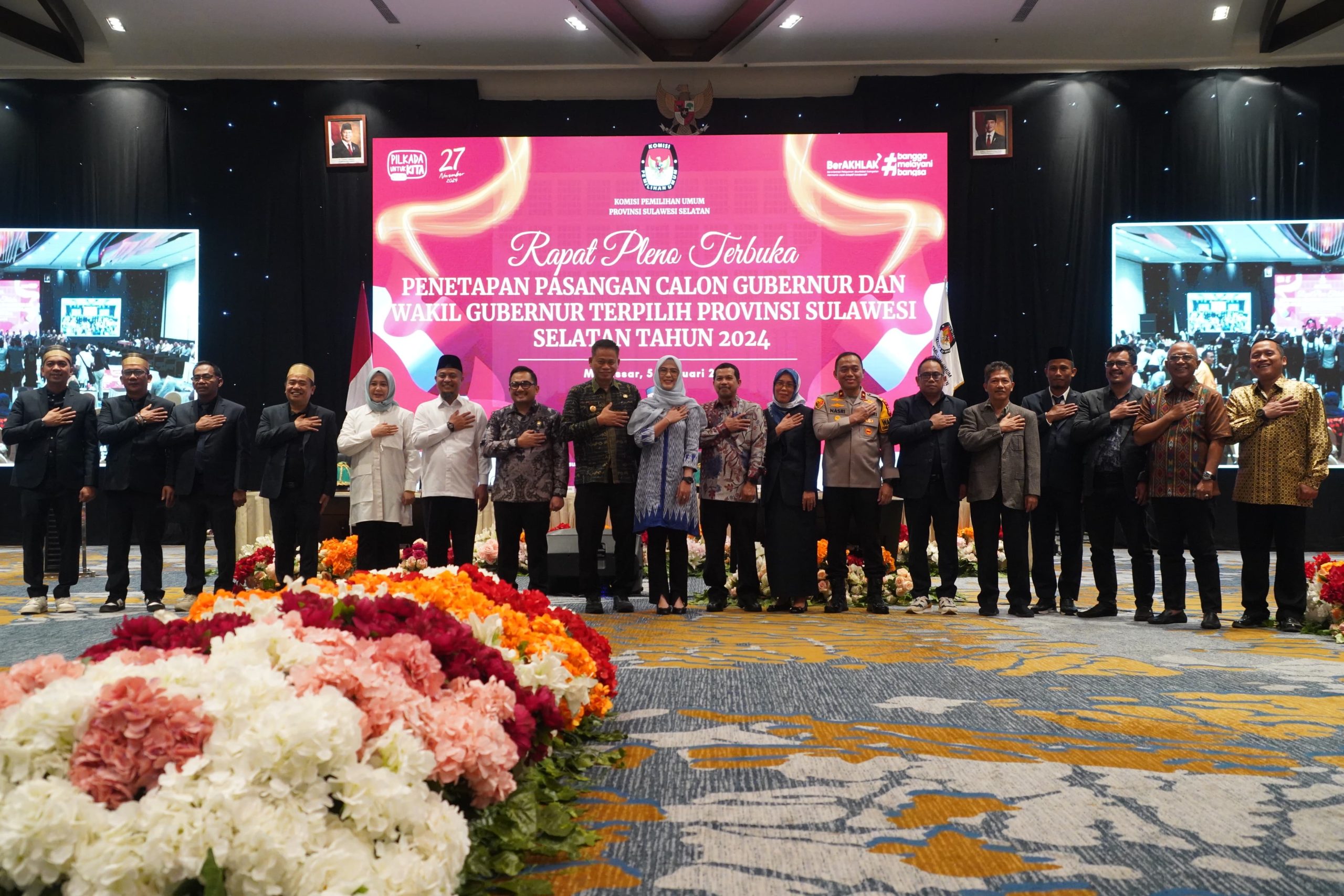 Pamen Ahli Bidang Sishanneg Poksahli Pangdam XIV/Hsn Hadiri Rapat Pleno Terbuka Penetapan Pasangan Cagub dan Cawagub Terpilih Provinsi Sulsel tahun 2024