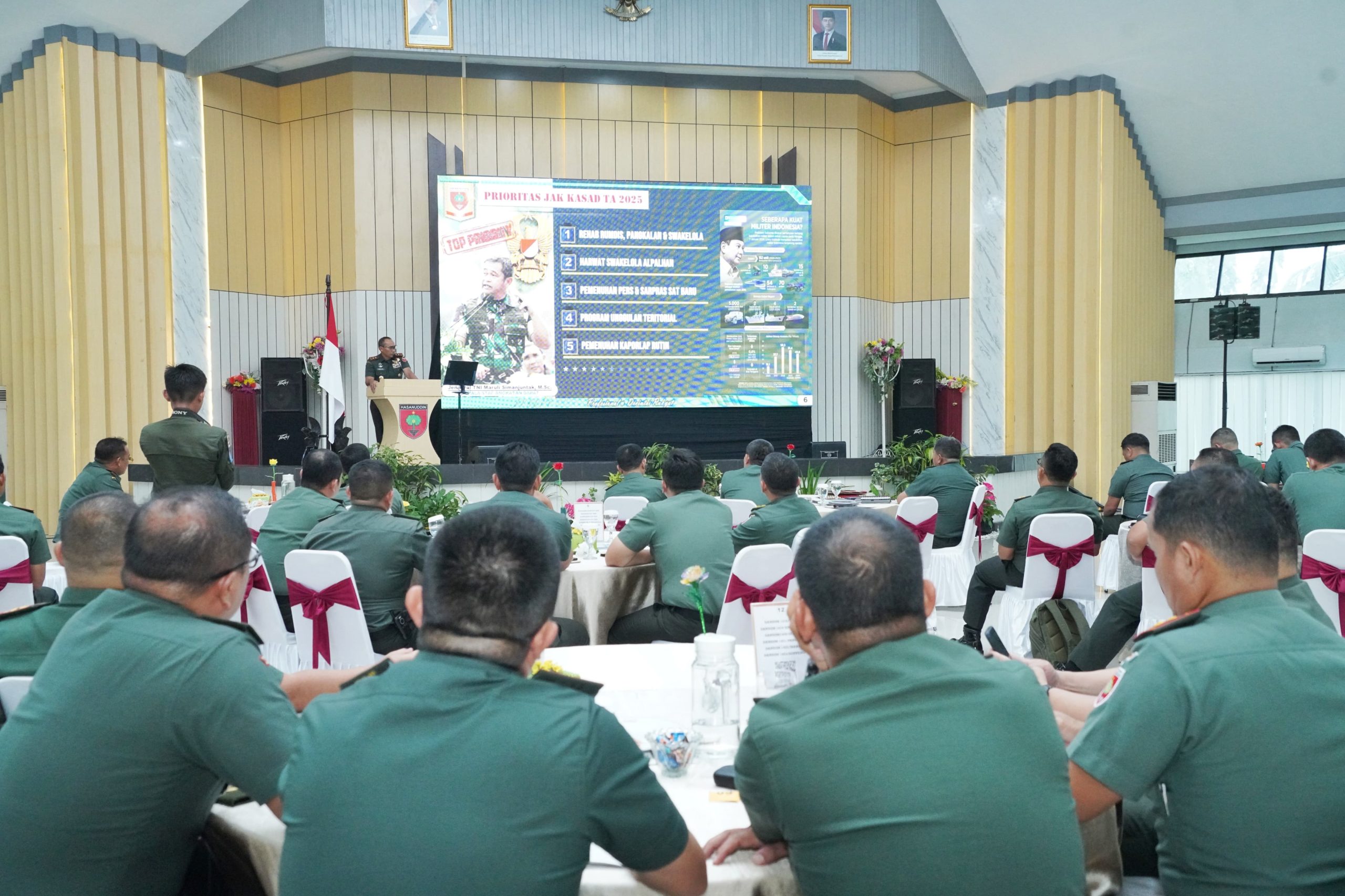 Pangdam XIV/Hsn Pimpin Rapim Kodam XIV/Hsn Tahun 2025