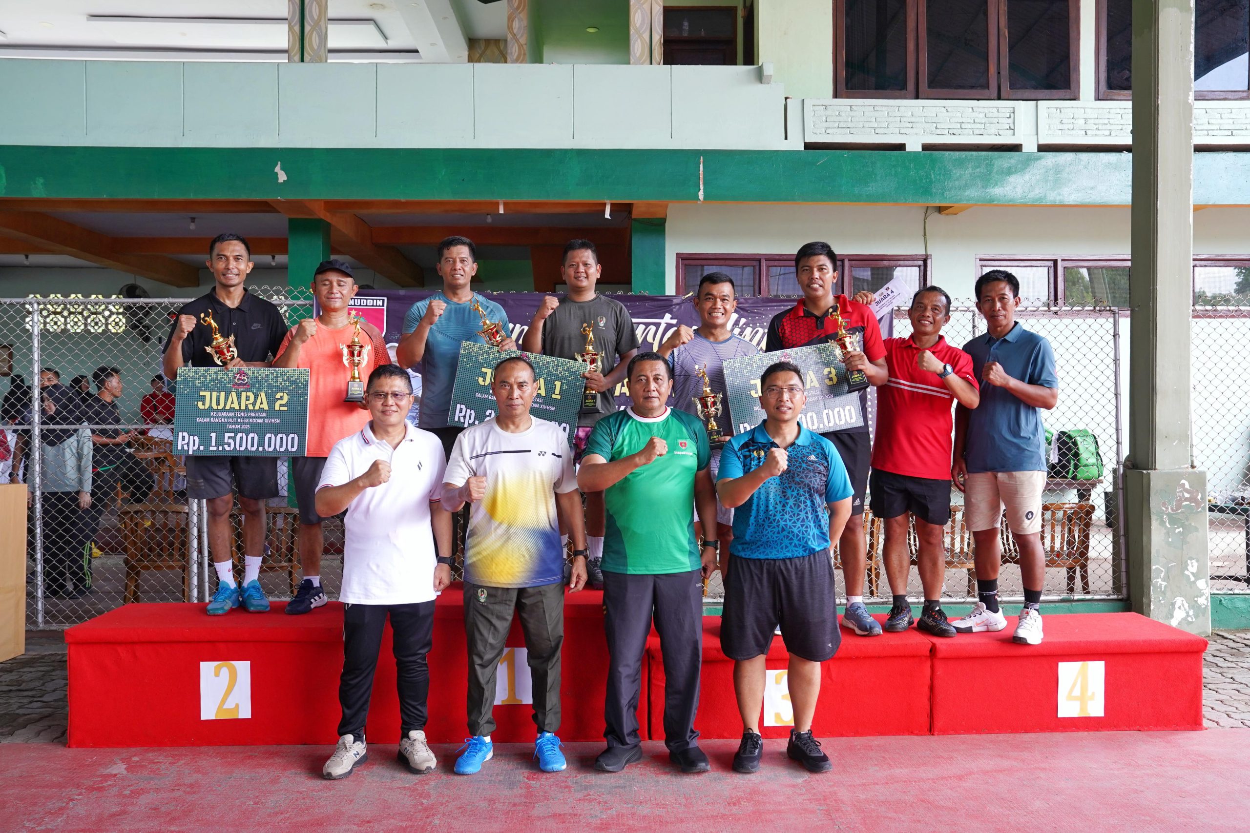 Pangdam XIV/Hsn Tutup Kejuaraan Tenis Lapangan dalam rangka Hari Ulang Tahun Ke-68 Kodam XIV/Hsn Tahun 2025