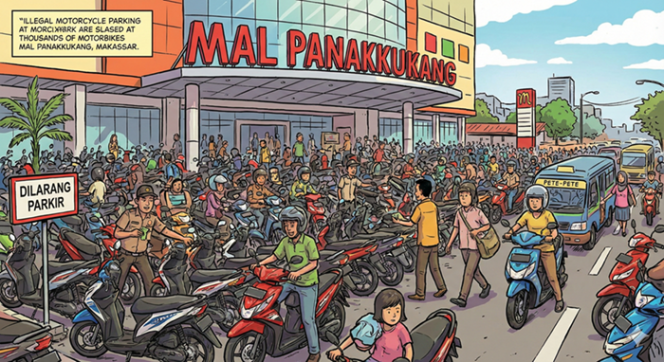 
					Puluhan Motor Diangkut Paksa, Pemkot Makassar Tindak Tegas Parkir Liar
