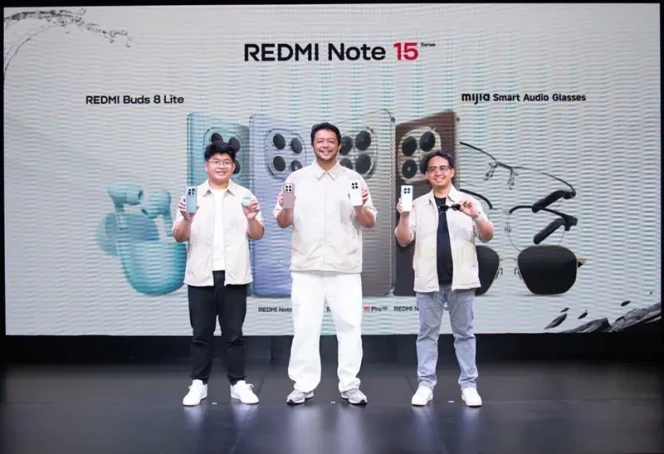 
					Jeksen, Product Marketing Lead of Xiaomi Indonesia, Andi Renreng, Marketing Director of Xiaomi Indonesia, Abee Hakiim, Head of PR Xiaomi Indonesia